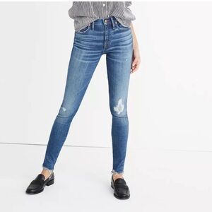 NWT Madewell 9" High-Rise Skinny Jeans Distressed Raw Hem 28